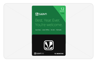 JioSaavn E-Gift Card - Rs. 299 for 1 Year subscription